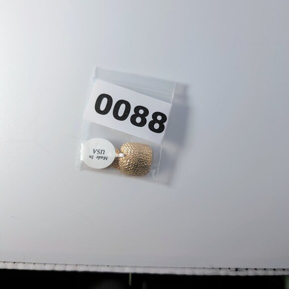 14K Gold Textured Square Puffed Pendant Necklace With Delicate Chain - Picture 7 of 7